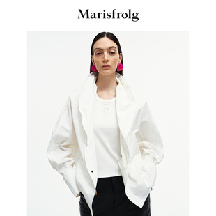 可拆卸趣味領(lǐng)廓形外套 Marisfrolg瑪絲菲爾2025秋新款 一衣多穿