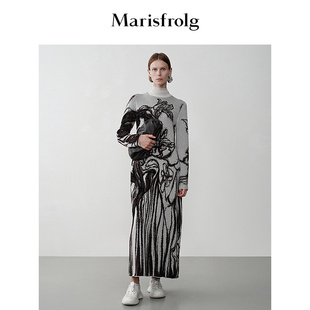 【艺术家灵感】Marisfrolg玛丝菲尔冬收腰羊毛针织连衣裙