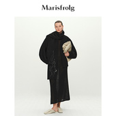 Marisfrolg玛丝菲尔春新款 艺术家灵感 刺绣黑色棉服外套