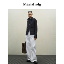 Marisfrolg玛丝菲尔2025秋季新款经典百搭纯白香蕉裤子