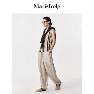 时尚 Marisfrolg玛丝菲尔2026夏新款 休闲百搭阔腿裤 倒褶工艺