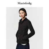 薄短款 Marisfrolg玛丝菲尔2025冬新款 黑色修身 拉链夹克羽绒外套