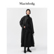 Marisfrolg玛丝菲尔2025冬新款 双面弹呢 深灰领双面呢茧型大衣