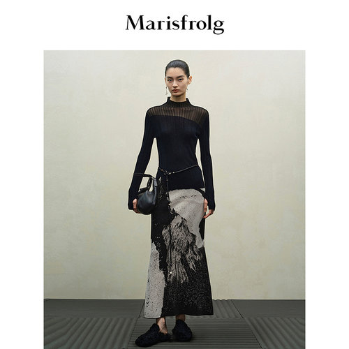 【精简衣橱】Marisfrolg玛丝菲尔秋款羊毛修身针织打底衫