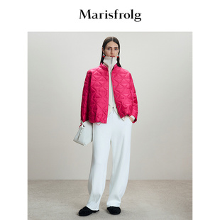 羽绒服轻薄菱格绗缝外套 Marisfrolg玛丝菲尔冬新款 90白鹅绒