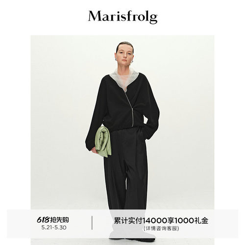 【随型外套】Marisfrolg玛丝菲尔春新款设计感两穿夹克外套