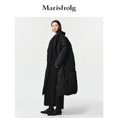 外套羽绒服 黑色宽松长款 白鹅绒 Marisfrolg玛丝菲尔2025冬新款