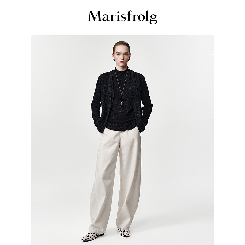 【羊毛羊绒】Marisfrolg玛丝菲尔2026春新款双层v领假两件针织衫,女装/女士精品,毛针织衫,淘宝优惠券,粉丝福利购,淘宝优惠卷