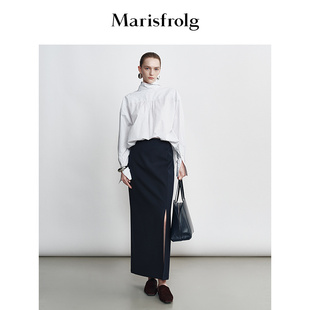时尚 Marisfrolg玛丝菲尔2026春新款 条纹廓形棉质衬衫 多穿设计