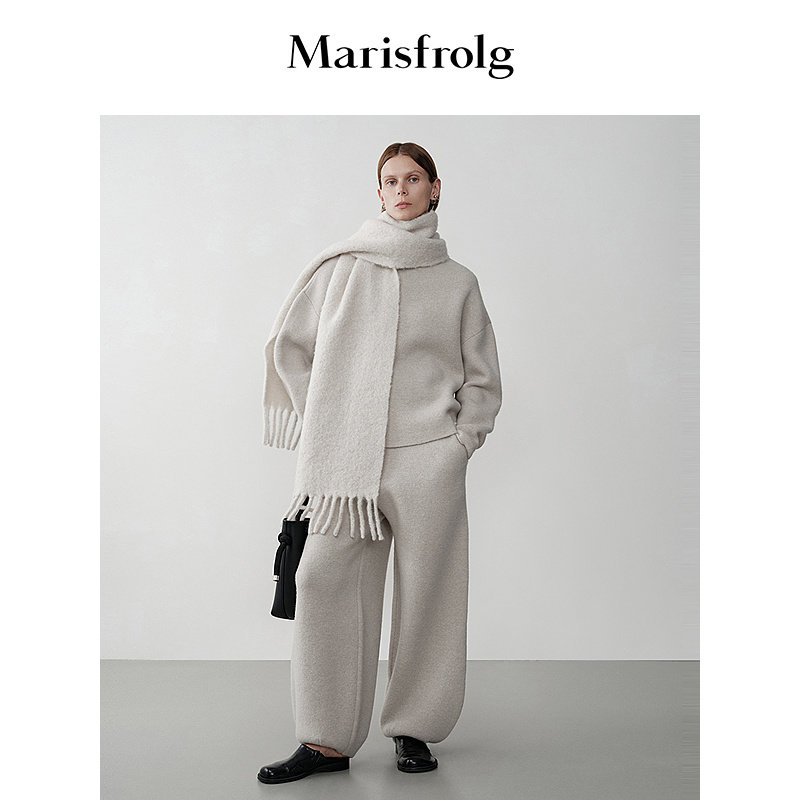 【云绒针织】Marisfrolg玛丝菲尔冬廓形羊毛保暖针织上衣,女装/女士精品,毛针织衫,淘宝优惠券,粉丝福利购,淘宝优惠卷