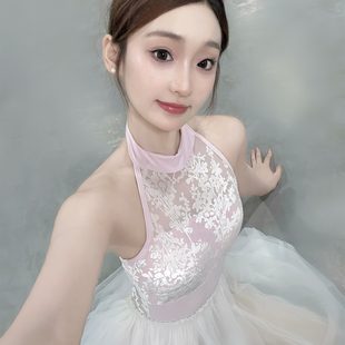 芭蕾舞练功服形体服舞蹈服女成人艺考基训服丝绒瑜伽连体服体操服