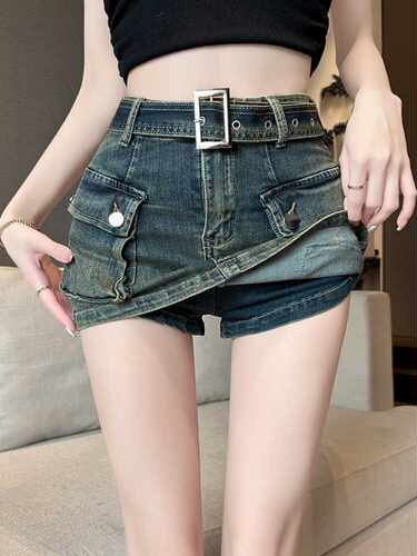提臀2024新款牛仔短裤美式复古