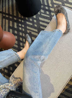 版型封神！！高腰弹力牛仔裤女早春季2025新款黑色显瘦休闲微喇裤