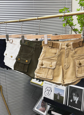 美式复古工装牛仔短裤女夏季2026新款热裤高腰小个子直筒阔腿裤子