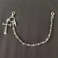 Antique Silver Cross Pendant Necklace, 38 cm Length
