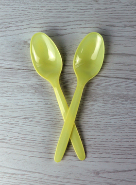 一次性塑料外卖勺大黄勺DS1黄色大羹刨冰勺子汤勺大调羹汤匙饭勺