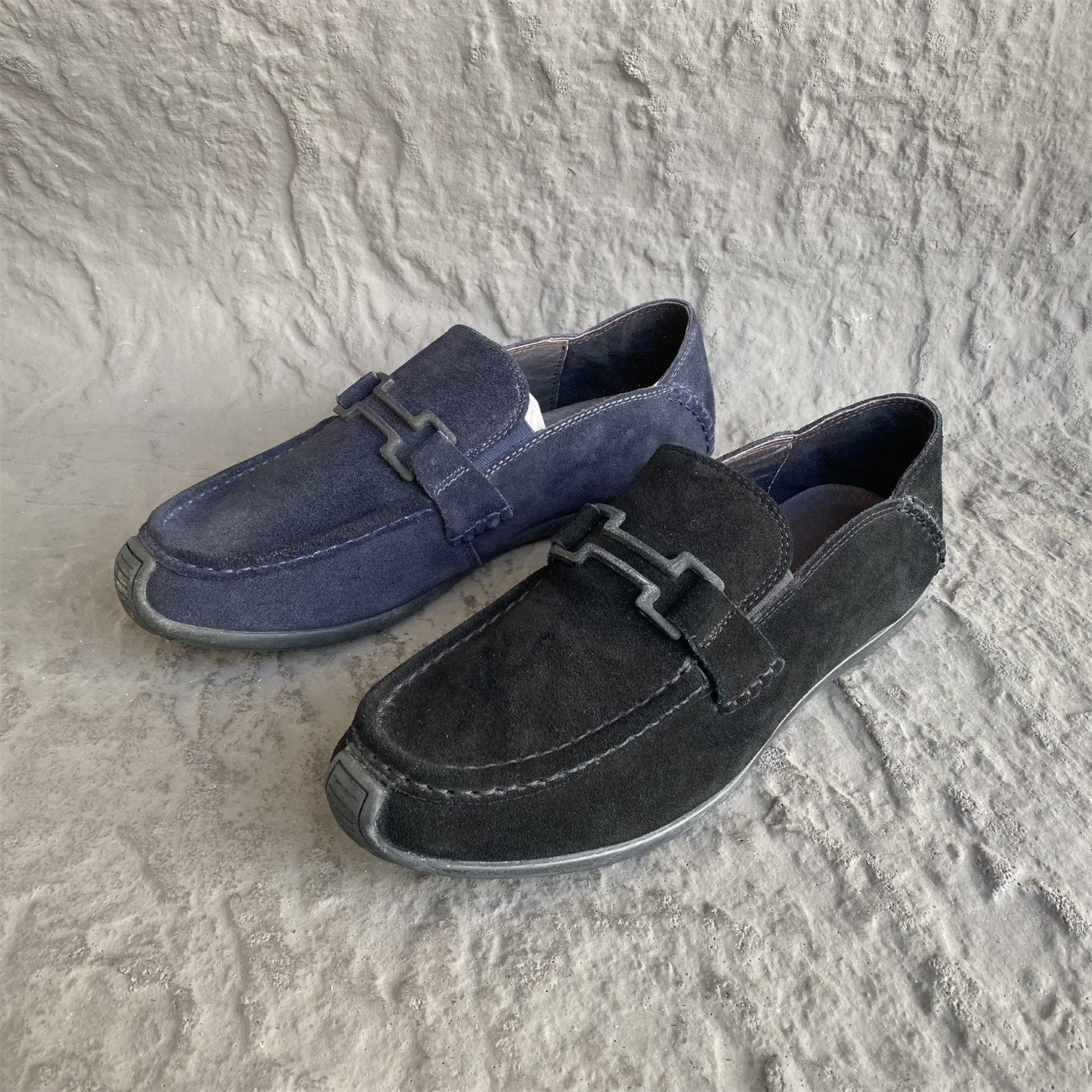 欧洲站春秋款豆豆鞋真皮头层牛皮磨砂皮软底软面休闲低帮单男鞋子