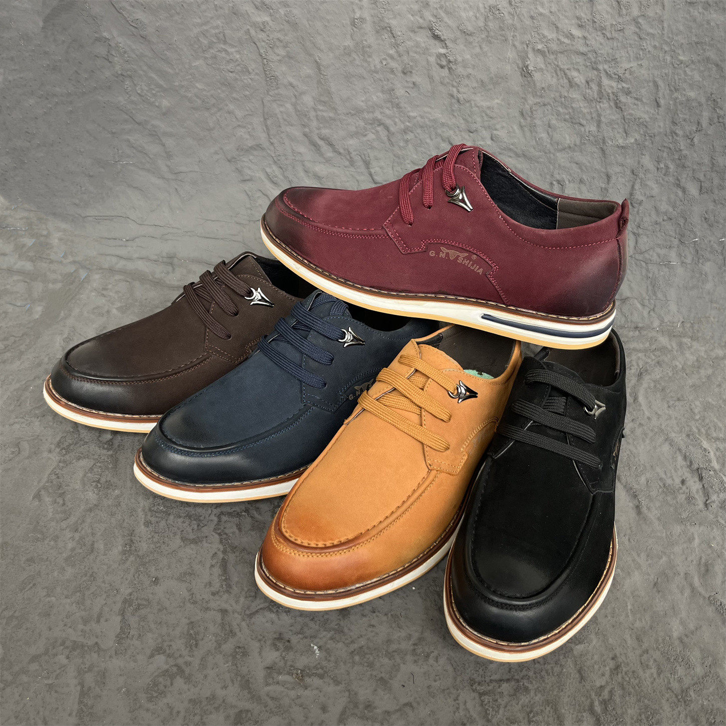 公牛正品撤柜磨砂皮男鞋软皮系带休闲鞋韩版透气时尚真皮低帮鞋