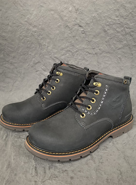 骆TUO动感正品新款男鞋真皮头层牛皮大头保暖高帮工装棉靴防滑靴