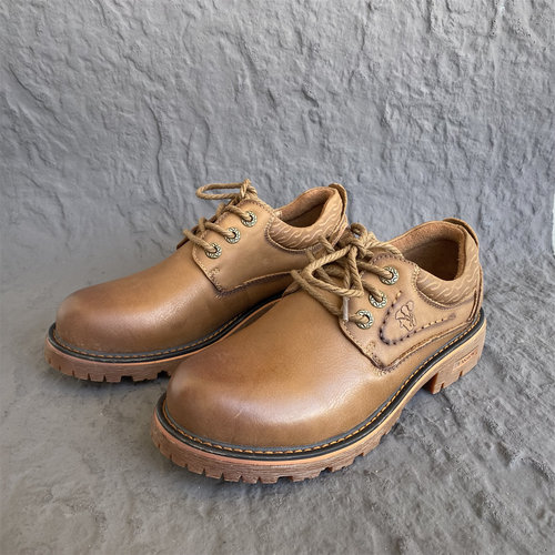 美洲象头层牛皮低帮鞋