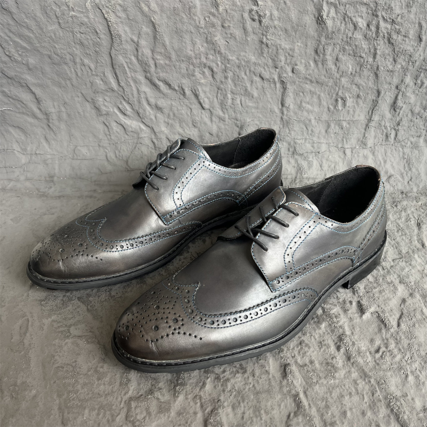 劲Ba男鞋春秋英伦风【微瑕疵】耐磨雕花布洛克男鞋真皮牛皮底42码