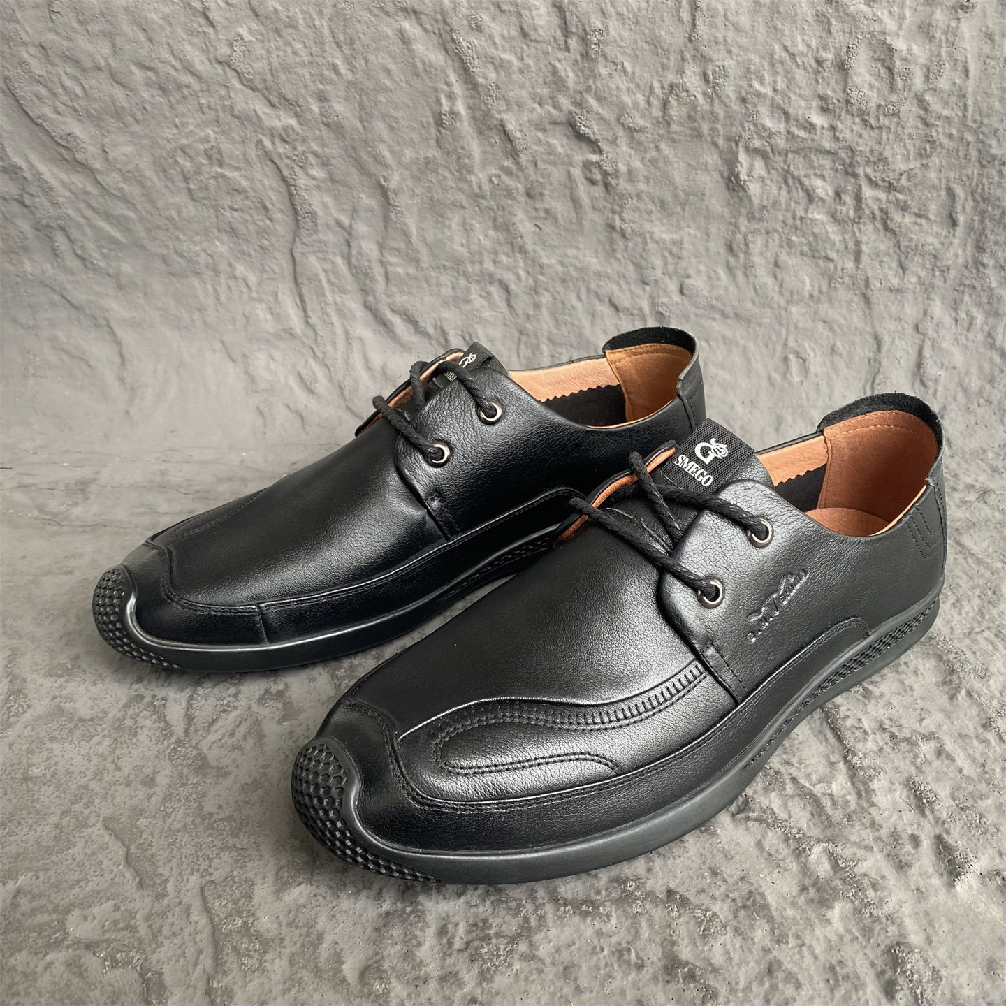 41/42/43码春秋新款公牛正品男鞋英伦风休闲系带黑色百搭真皮牛皮