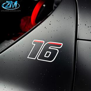 F1反光车贴汽车侧窗贴勒克莱尔16号码贴乐扣签名贴大众奥迪法拉利
