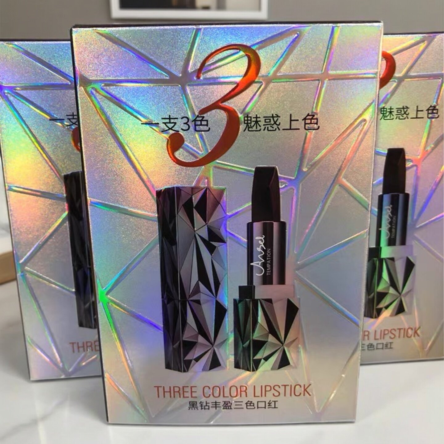 Angel黑钻三色口红持久不易沾杯