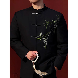 网图现货风中山装刺绣西服618-1-XZ06-P85控128图片