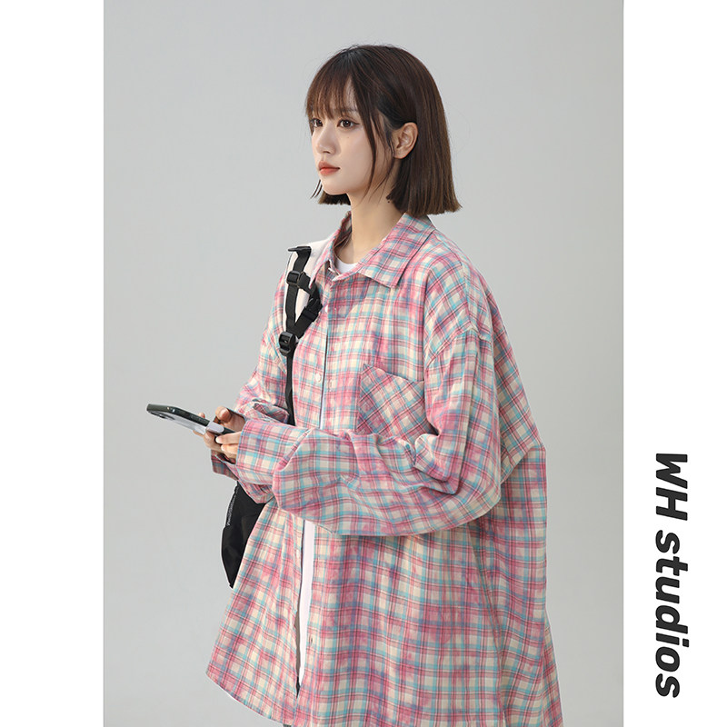 纯棉抖音品质休闲宽松衬衫外套618-CS555-P50控78女模,男装衬衫,星座618-1