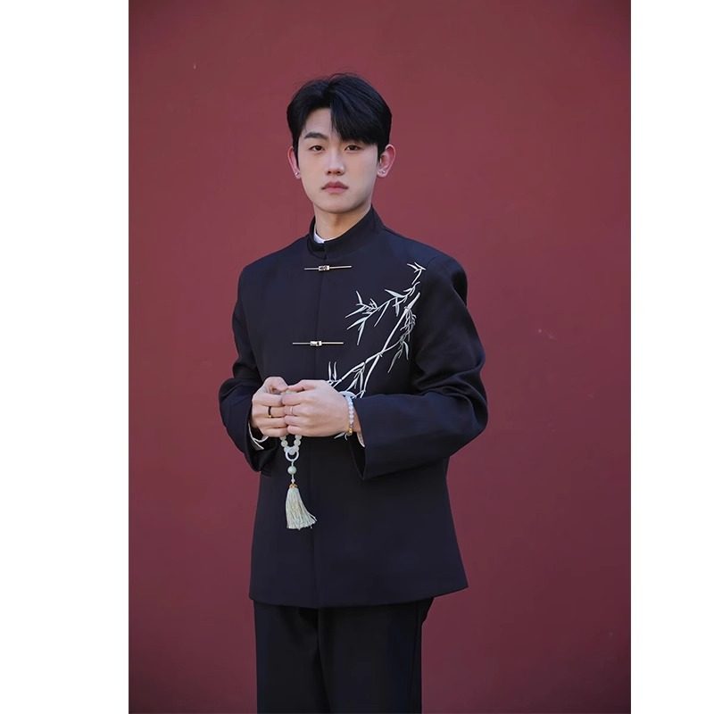 网图现货风中山装刺绣西服618-1-XZ06-P85控128,男装西服,星座618-1