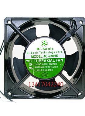 全新 Bi-Sonic 4C-230HS 230VAC 22/19W 12038 12cm厘米 散热风扇