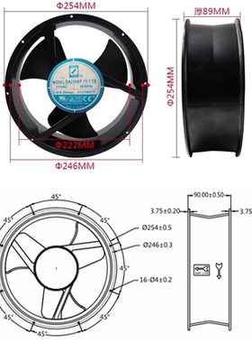台湾 信湾 OA254AP-11-1 TB 25489 115V 31/31WATT 工业 散热风扇