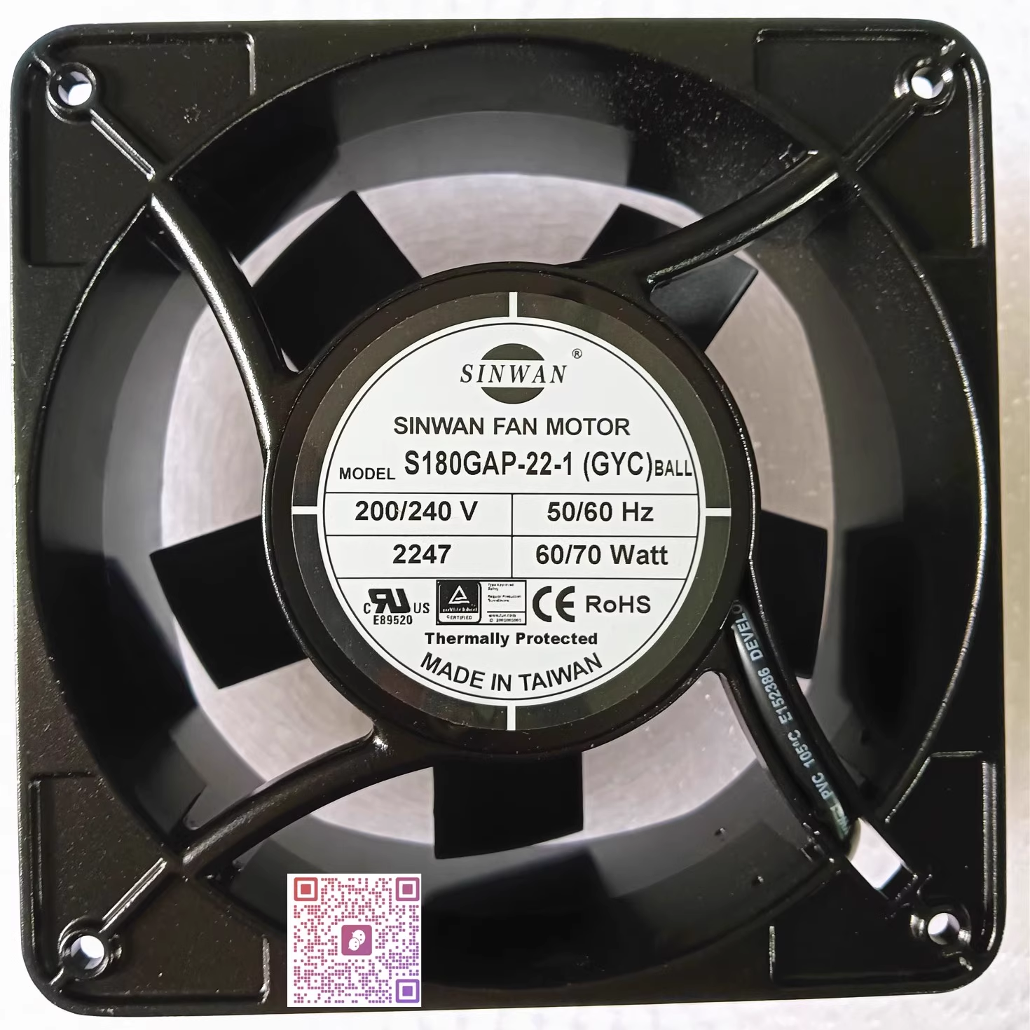全新 SINWAN S180GAP-22-1 200/240 V 60/70 Watt 17689 散热风扇