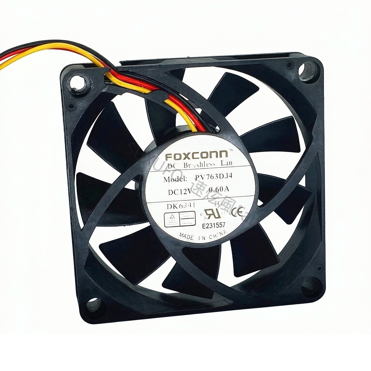 富士康 PV763DJ4 12V 0.60A DK6341 机箱CPU散热风扇7厘米cm 7015