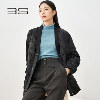 3S女装尚艾诗冬季新款韩版短款羽绒服系带保暖厚棉袄