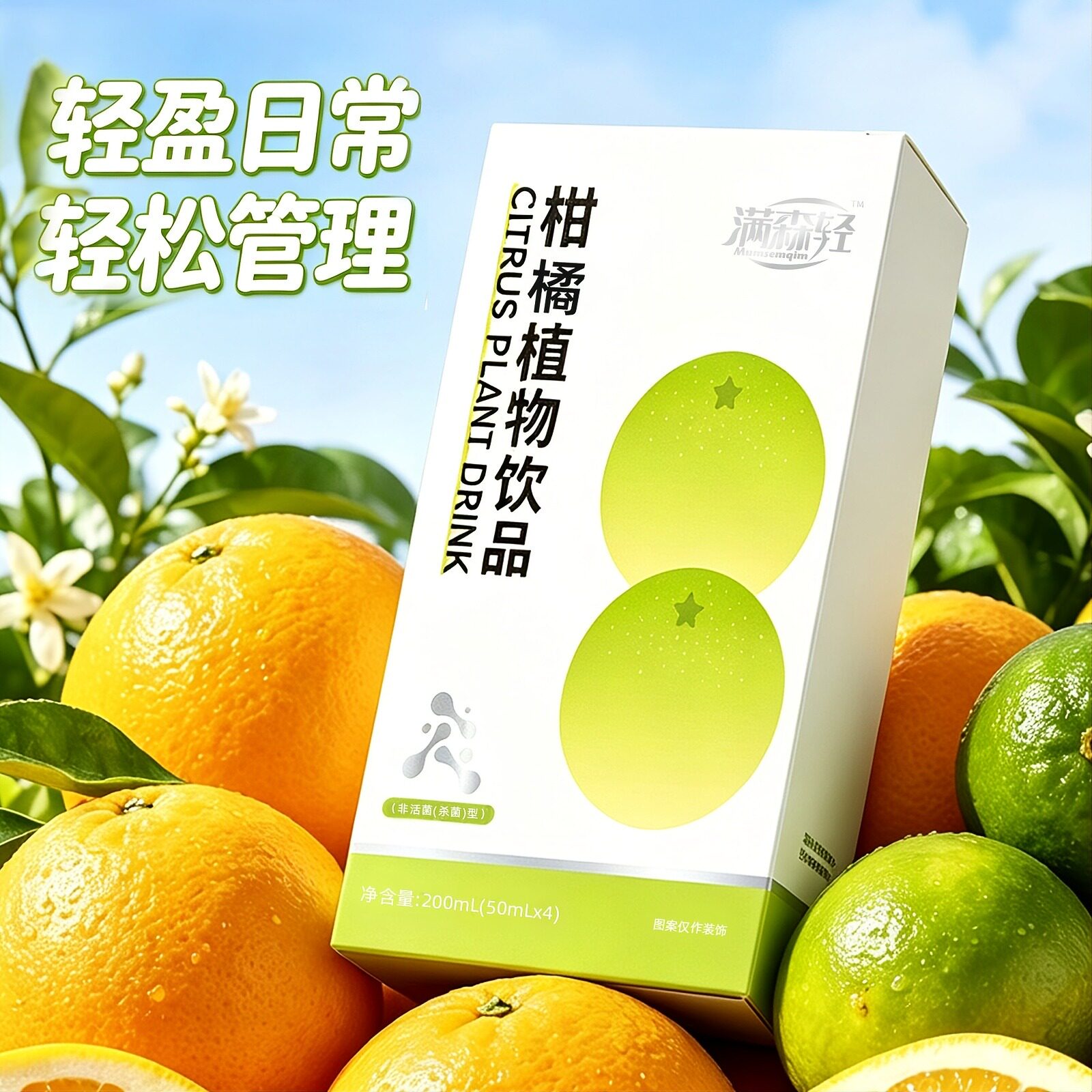 满森轻柑橘植物饮品官方舰旗店小青柑果蔬汁饮料复合维生素益生元