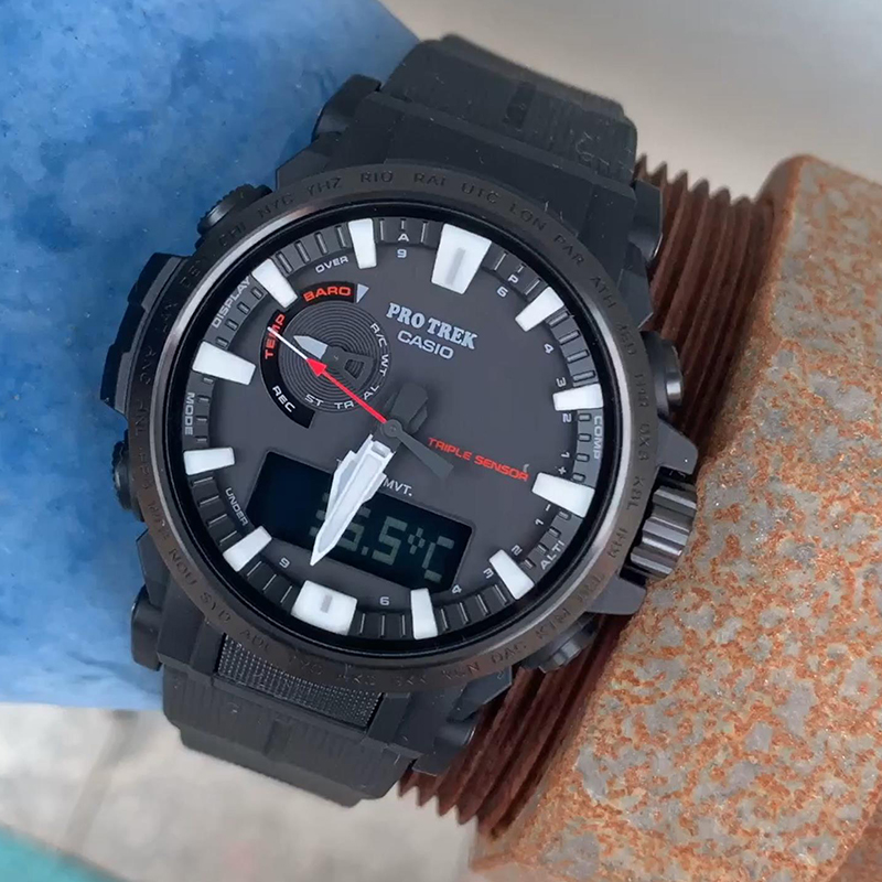 卡西欧男太阳能电波登山手表