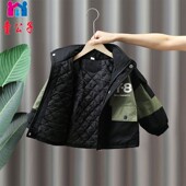 洋气小童外套儿童加厚克服 宝宝冬装 男童外套夹棉衣秋冬款 2025新款