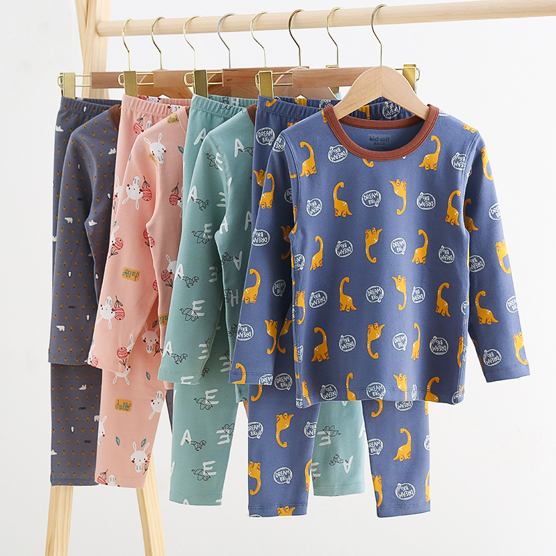 男童内衣套装舒绒棉女童睡衣秋冬