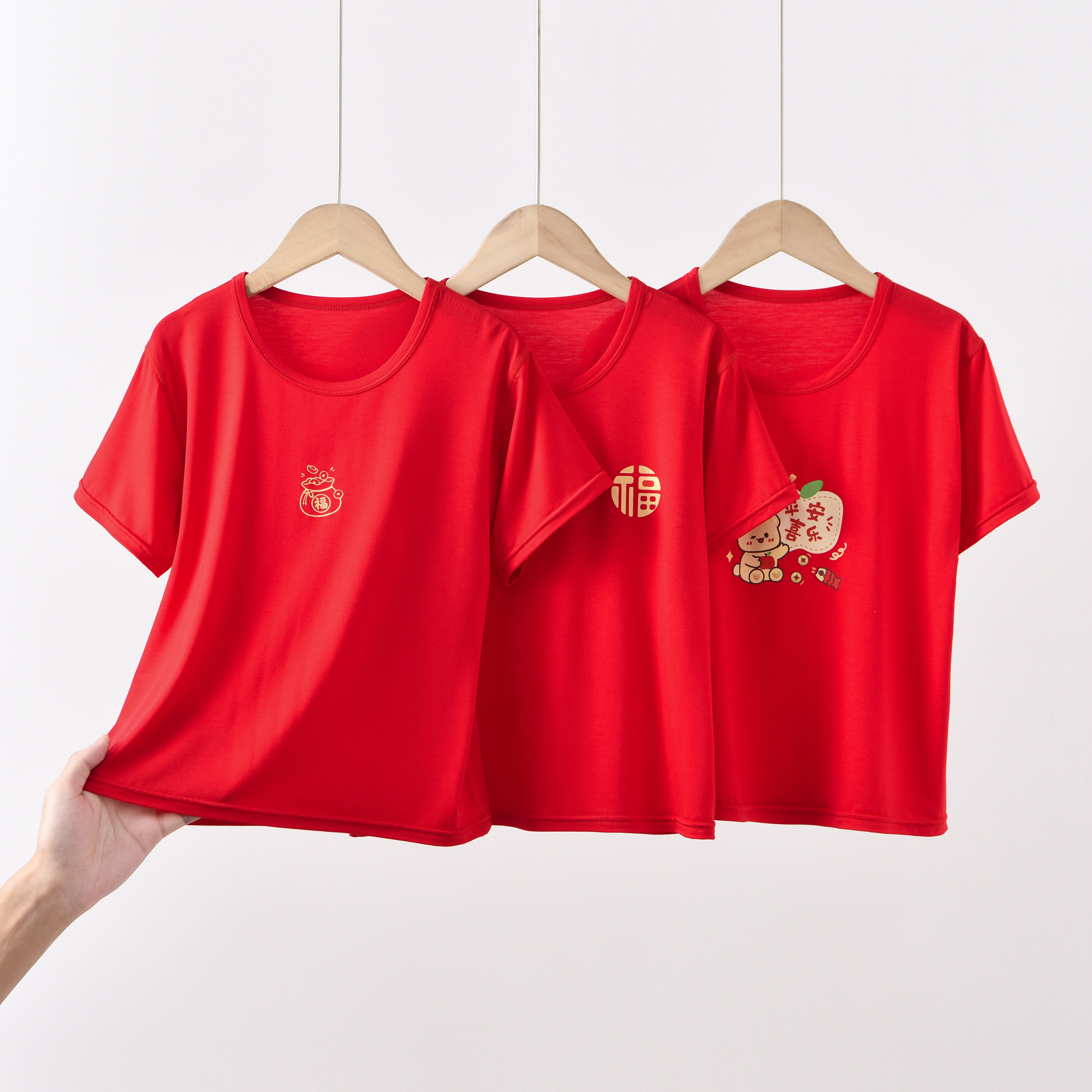 马年儿童莫代尔红色短袖T恤单件男女童本命年上衣宝宝打底衫12岁,童装/婴儿装/亲子装,内衣套装,淘宝优惠券,粉丝福利购,淘宝优惠卷