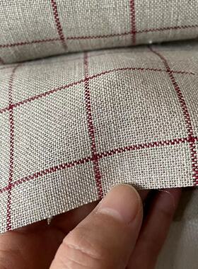 德国ZW亚麻材质十字绣绣布 红色格子款式 32CT