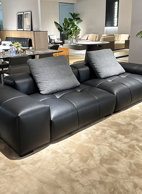 全真皮像素沙发客厅原版saba设计师头层牛皮意式极简模块沙发组合