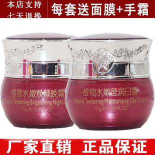 正品可妮尔雪本草红润透白日霜晚霜二合一套装 早晚二件套化妆品