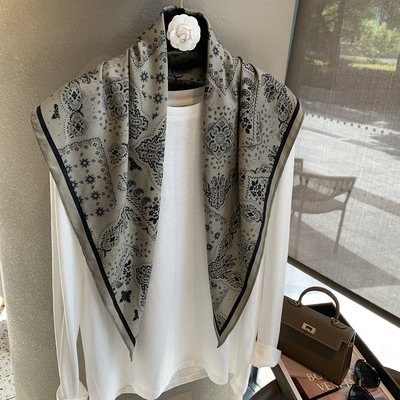 大三角封腰屁帘韩版腰果气质百搭斜纹丝巾围巾领巾女四季通用百搭