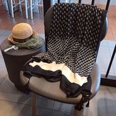 民族风围巾波西米亚黑色几何度假棉麻丝巾印花沙滩巾防晒披肩