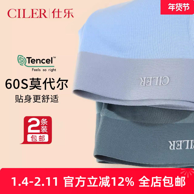 2条仕乐夏季薄款莫代尔男内裤透气大码平角短裤头无痕中腰裤衩,女士内衣/男士内衣/家居服,男平角内裤,淘宝优惠券,粉丝福利购,淘宝优惠卷