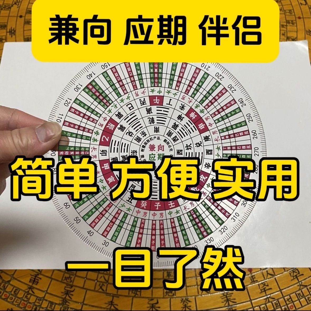 财慧阁罗盘兼向应期伴侣透明通用立极尺兼向尺立极规精准简单好用