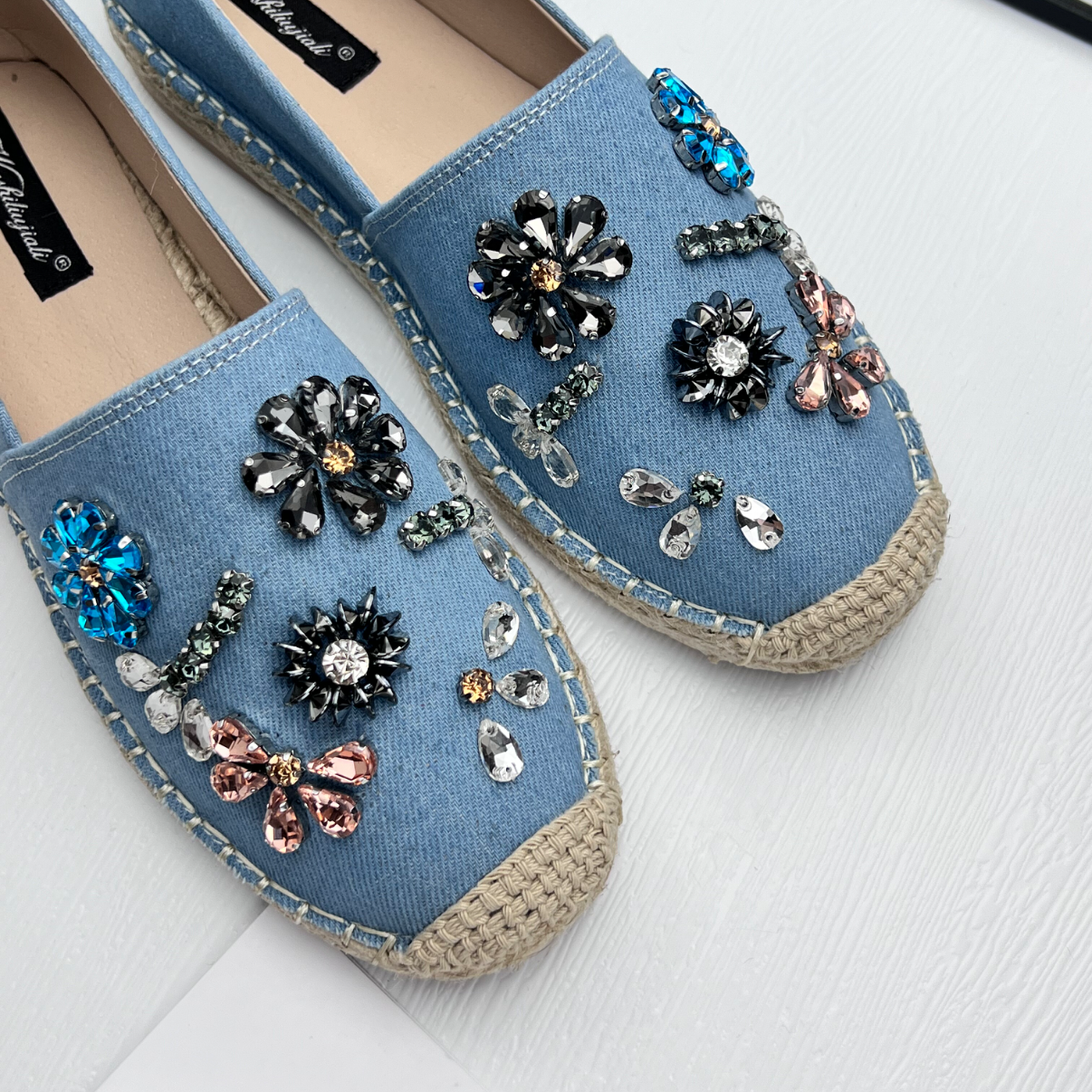 大码渔夫鞋春季新款平底单鞋一脚蹬懒人乐福鞋水钻草编厚底鞋子女,女鞋,渔夫鞋,淘宝优惠券,粉丝福利购,淘宝优惠卷