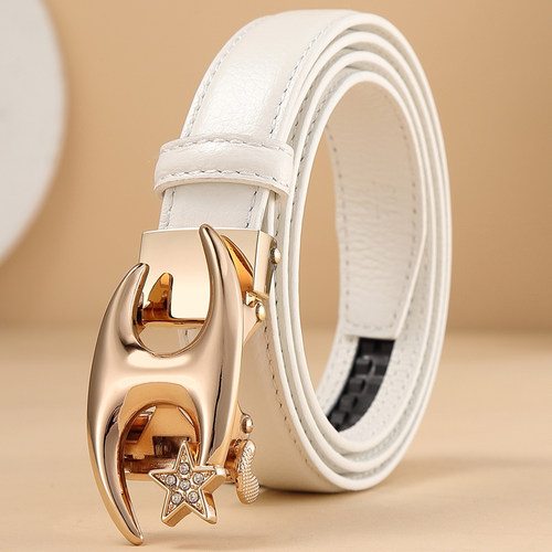 dalidou女士自动扣头层牛皮皮带